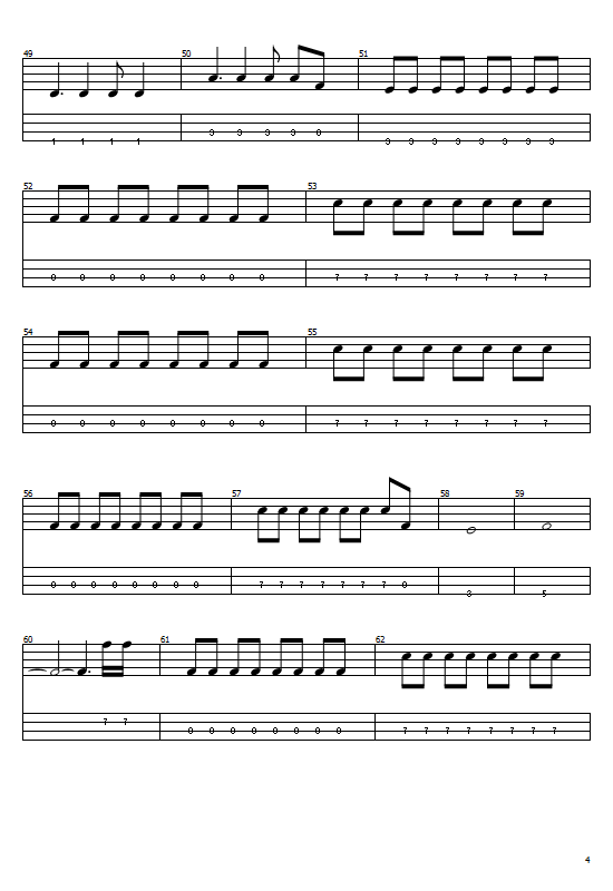 Otherside Guitar Bass Tabs Red Hot Chili Peppers