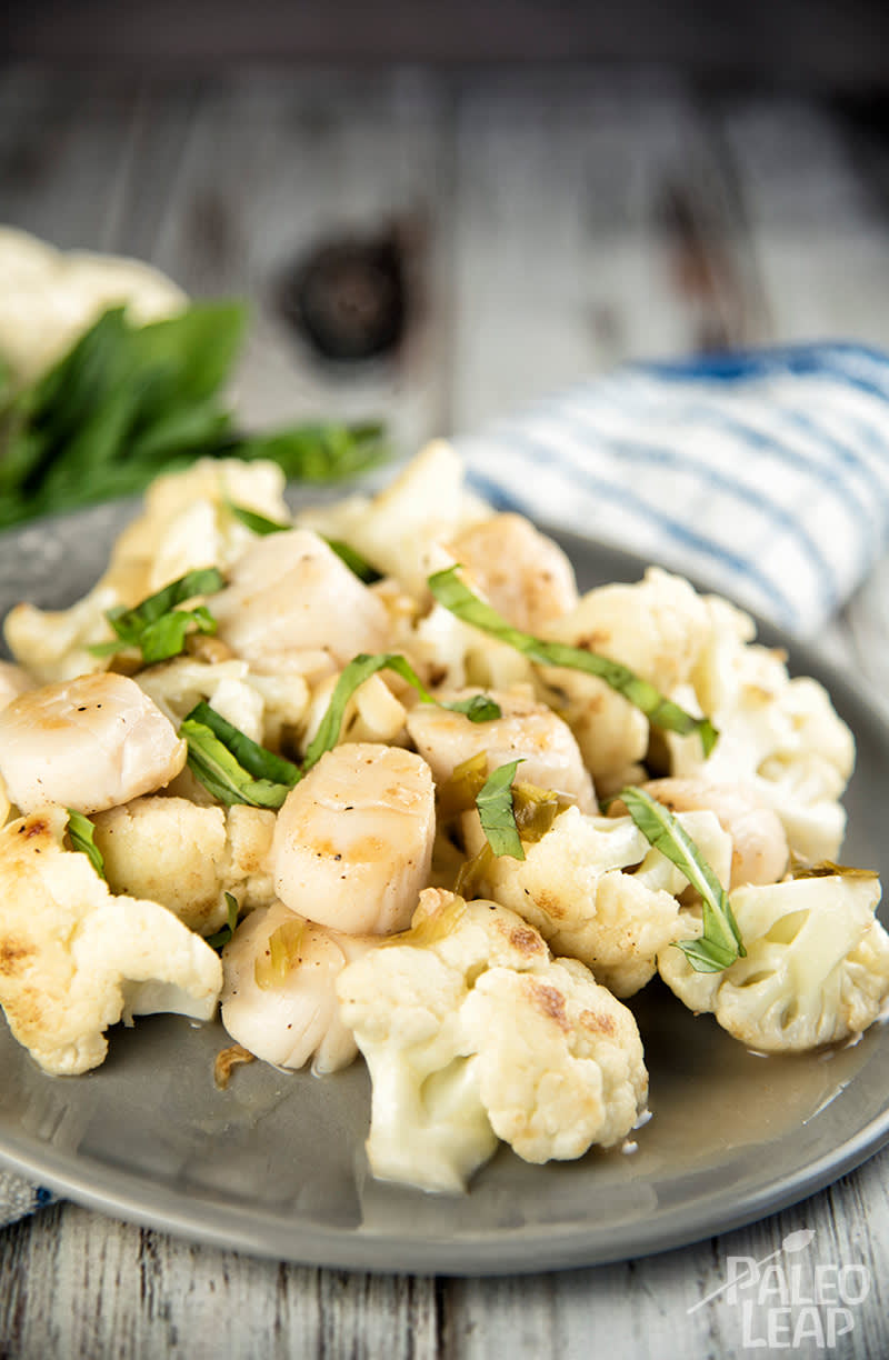 The Low Carb Diabetic Scallops PanSeared With Cauliflower Low Carb