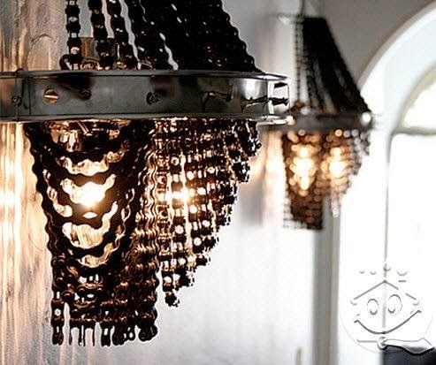 Amazing ceiling Light fixture made out Of Waste Bicycle chains  