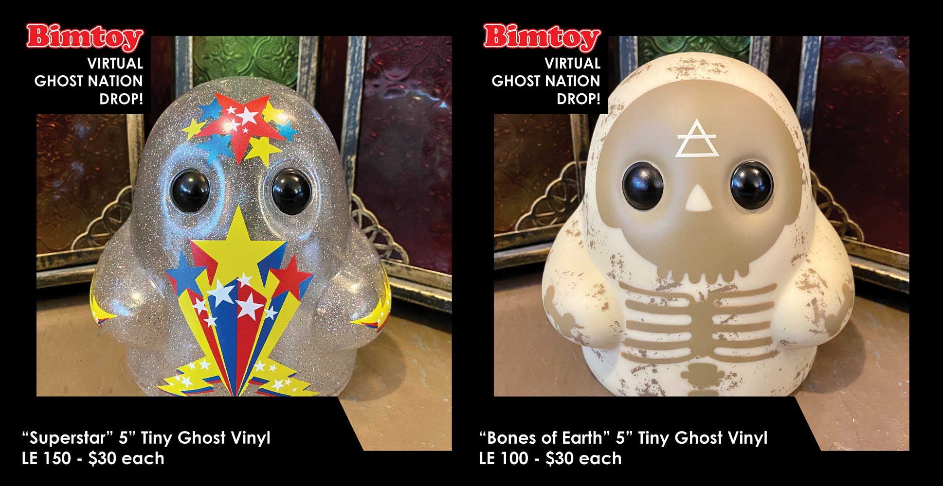 The Blot Says Nycc 2020 Exclusive Tiny Ghost Vinyl Figures By Reis Obrien X Bimtoy X 