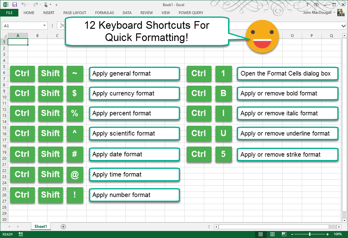 ms excel shortcut keys