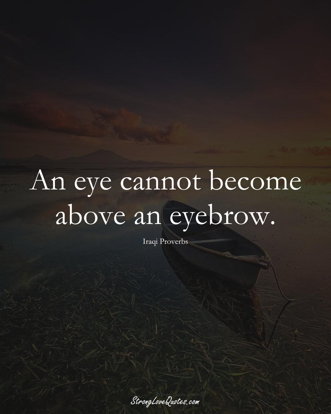 An eye cannot become above an eyebrow. (Iraqi Sayings);  #MiddleEasternSayings