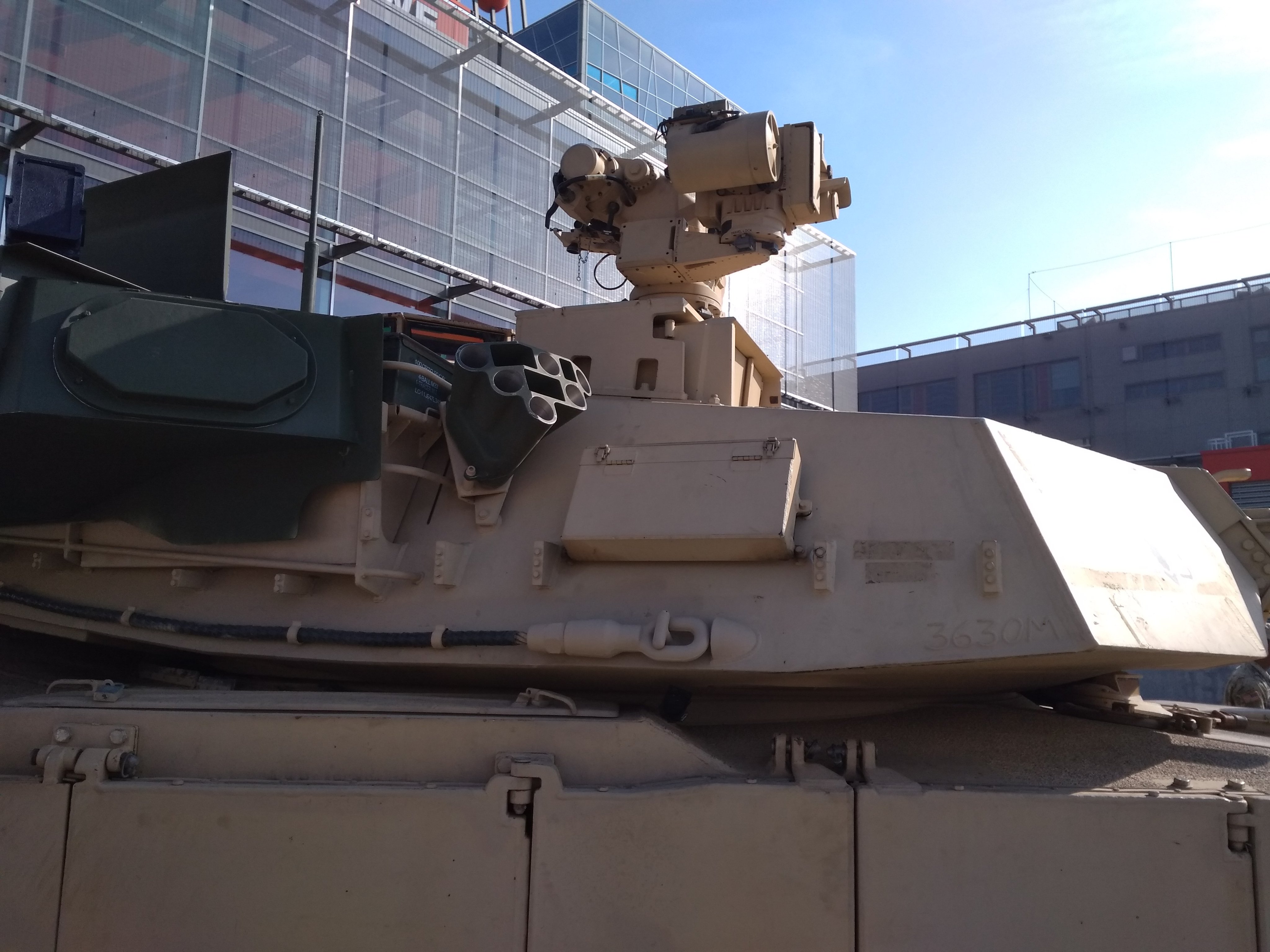 SNAFU! M1A2SEPv2 with mockups of the Trophy HV active defense system.