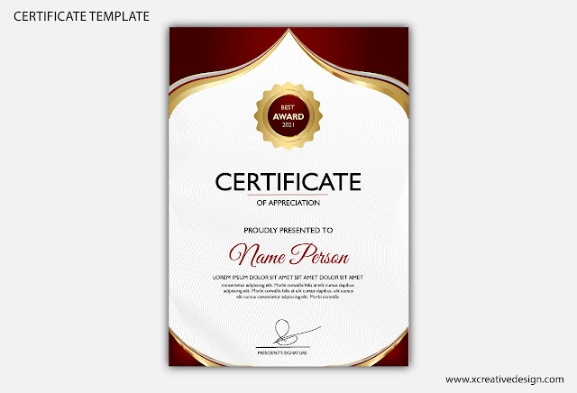 Modern certificate of achievement template Vector & Cdr