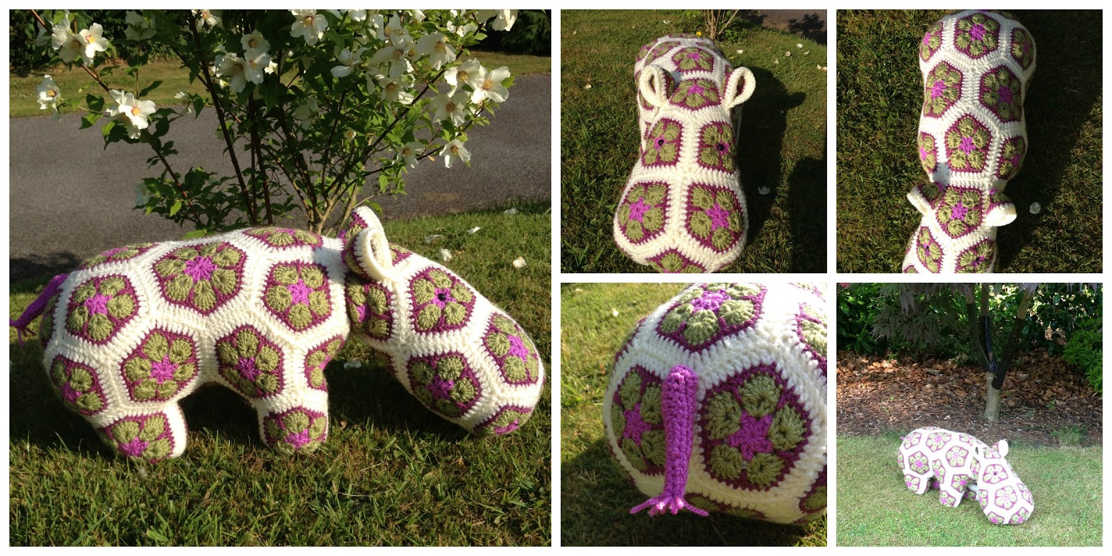Crocheting at Timaru African Flower Motif Hippo