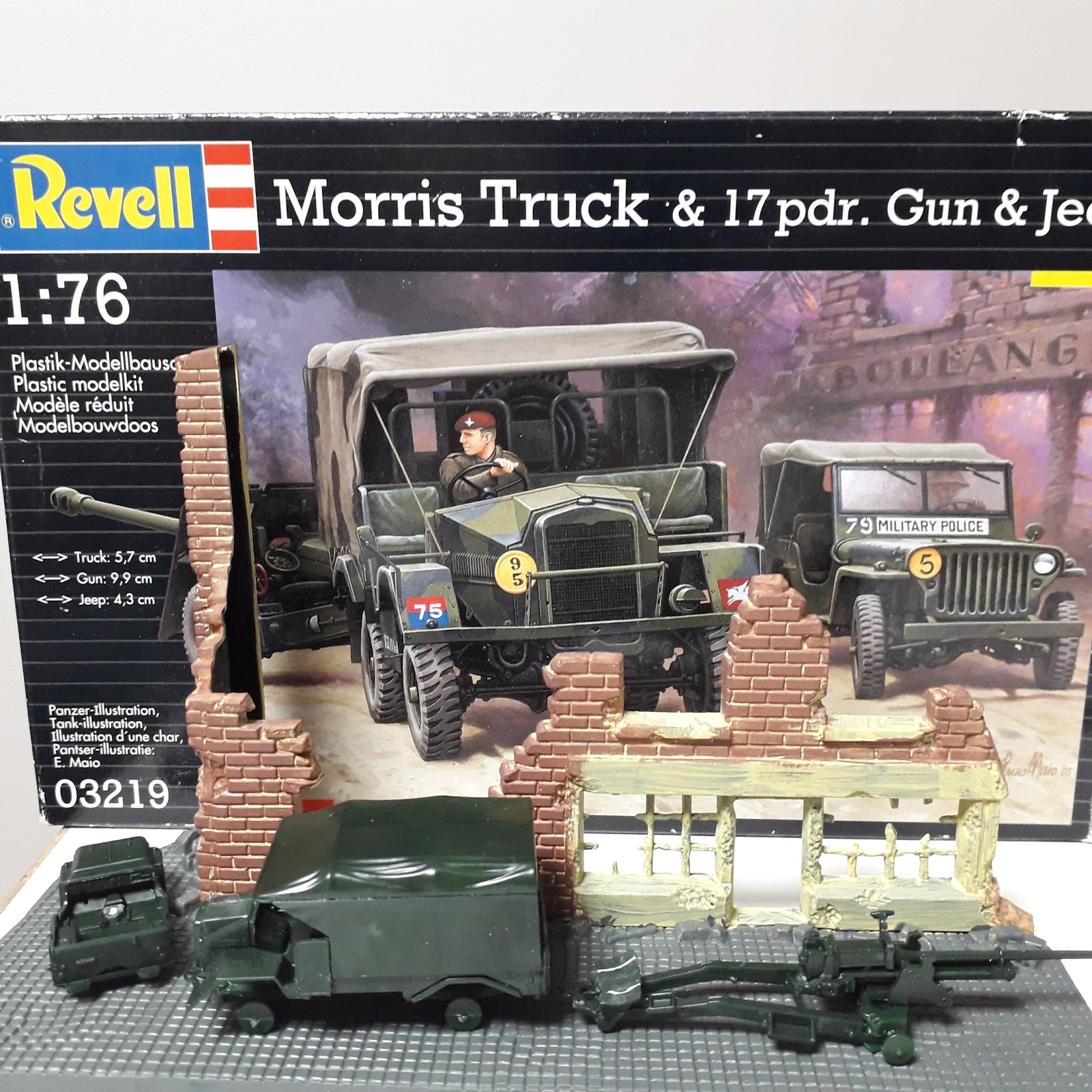 Kitpix Revell (Matchbox) 1/76 Morris Truck and 17 Pounder Gun and Jeep