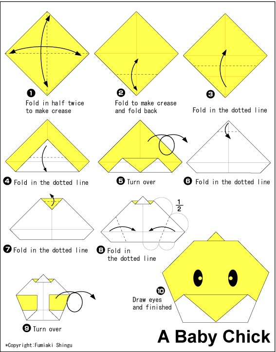 බේබි චික්ගේ මුහුණ හදමු (Origami Baby Chick(Face)) - Your Choice Way