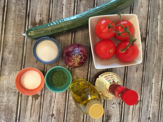 Ingredients for Cucumber Tomato Salad