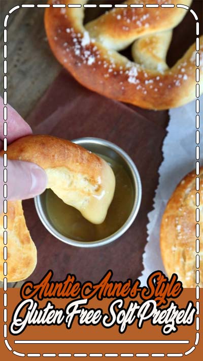 Get this tested recipe for gluten free soft pretzels just like Auntie Anne's—with sweet mustard dipping sauce!