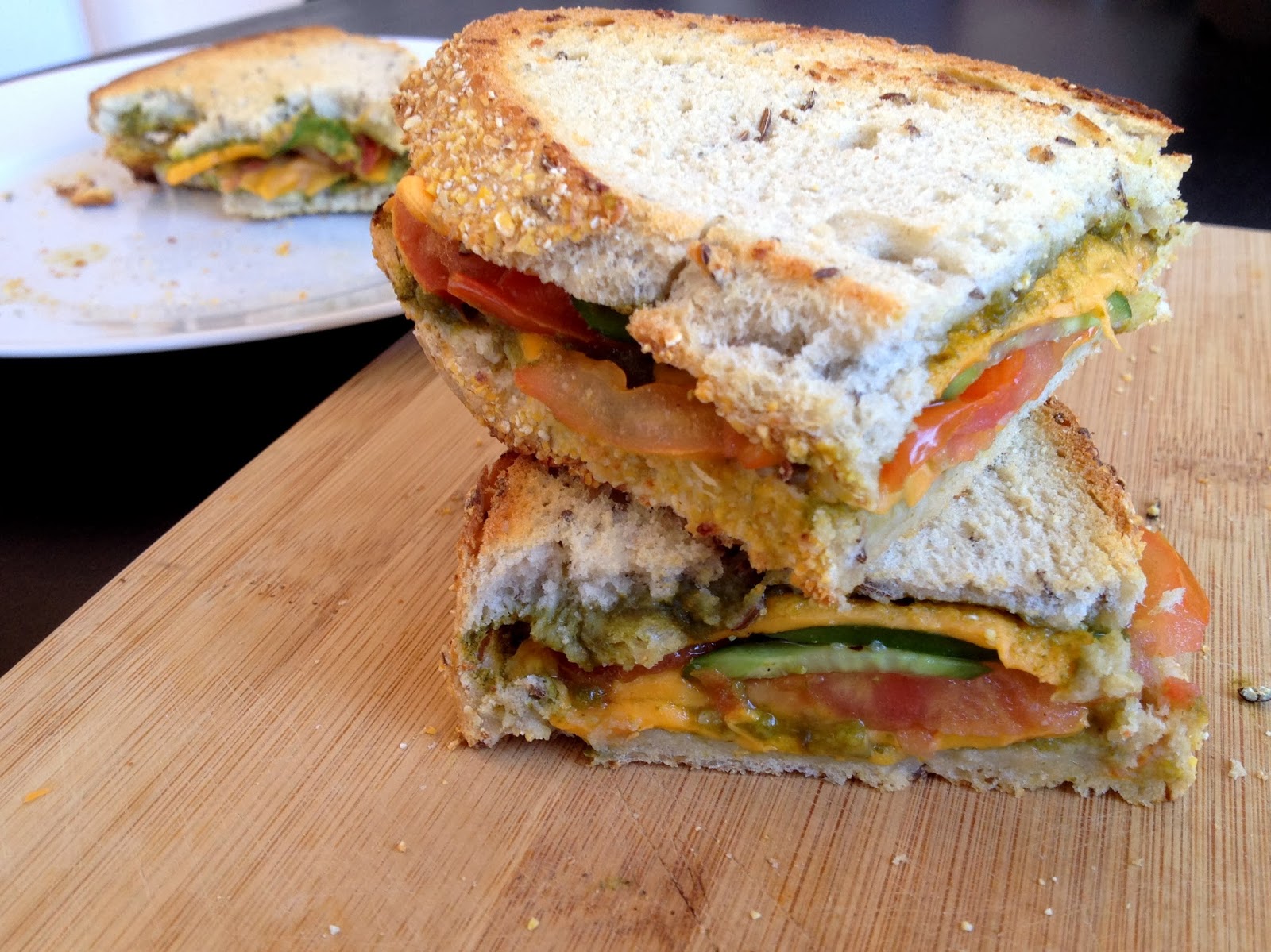 Keep the Peas SNACK ATTACK CUCUMBER TOMATO SANDWICHES WITH MIMOLETTE