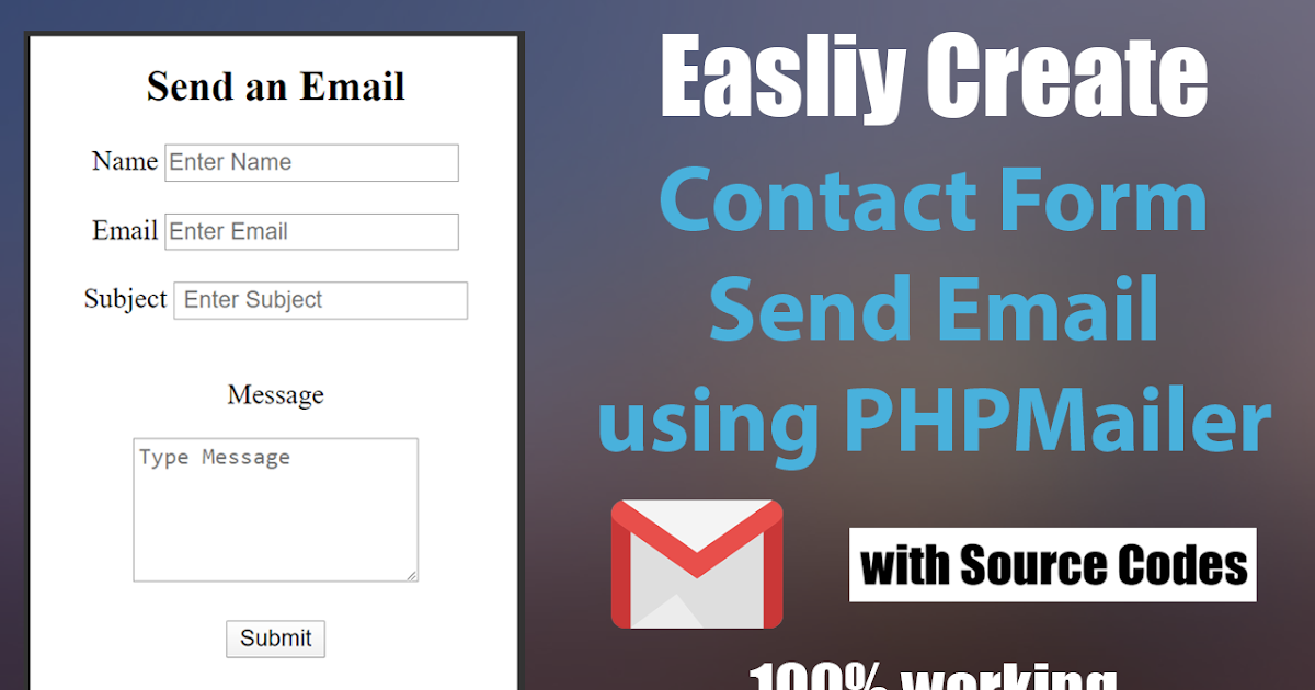 Create a PHP Send Email Contact Form using PHPMailer Step by Step