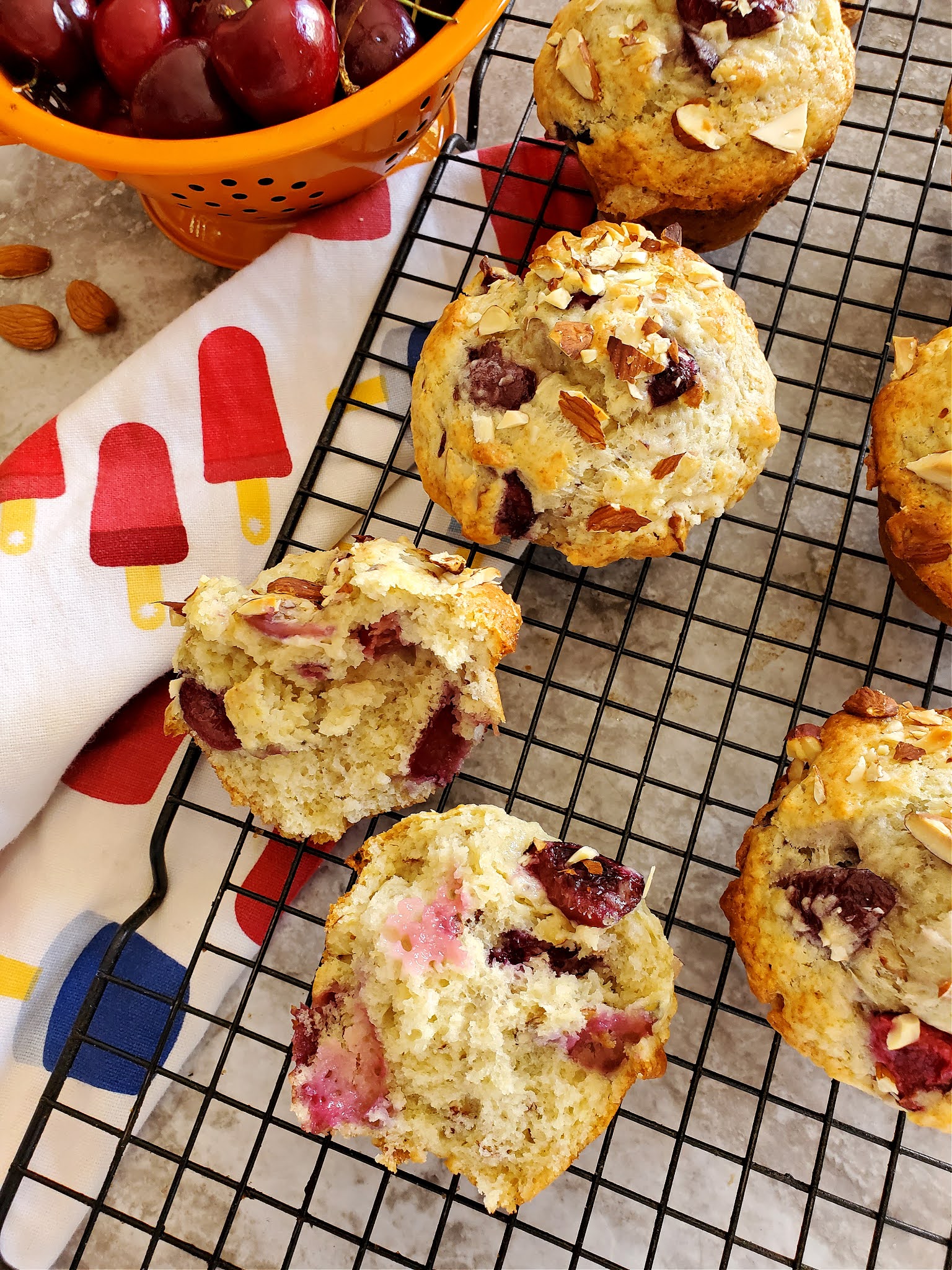 Slice of Southern Summer Fresh Recipe Series Cherry Almond Muffins