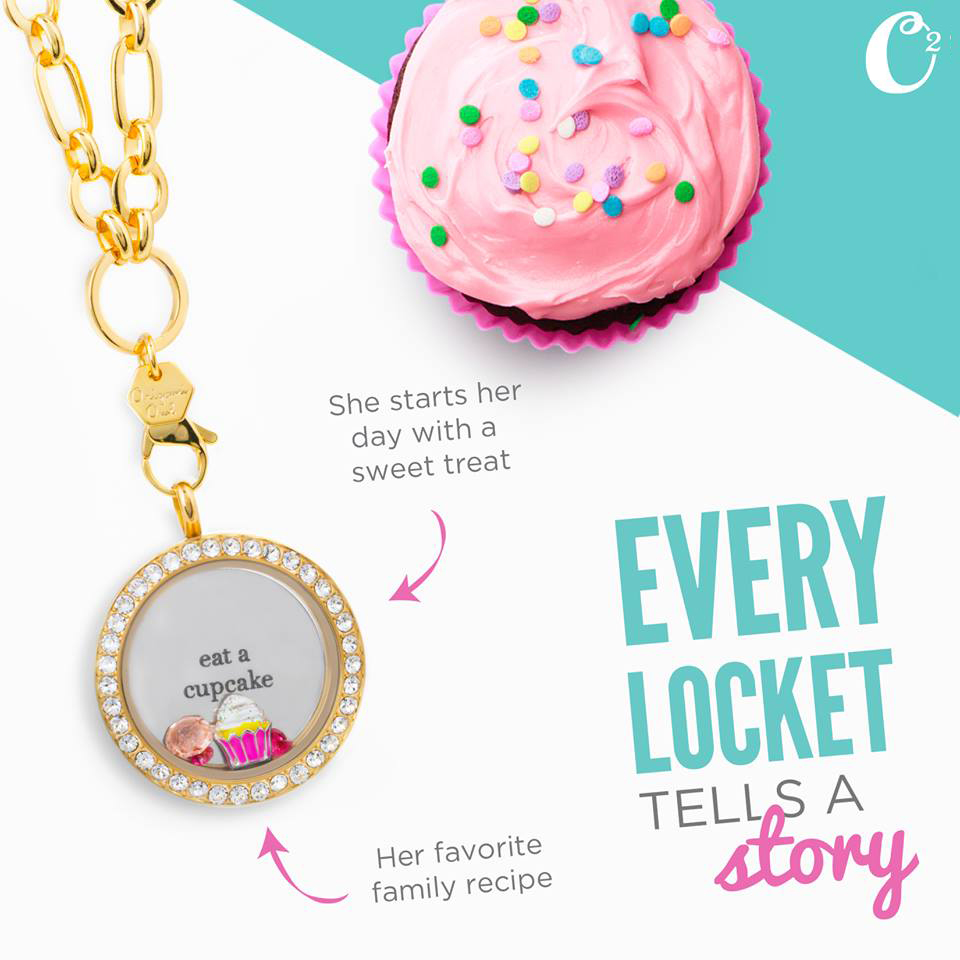 Cupcake Charm and Inscriptions Origami Owl available at StoriedCharms.com