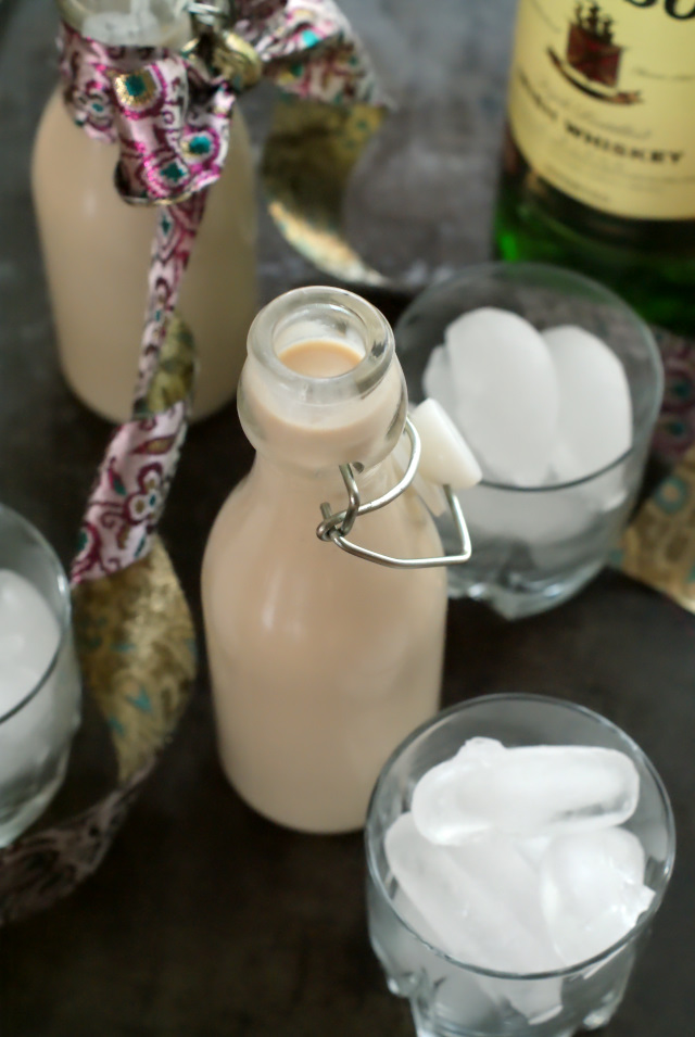 Homemade Irish Cream is super easy to make and tastes so much better than store-bought.  Add it to your coffee, drink it on the rocks, or give a bottle away as a gift!
