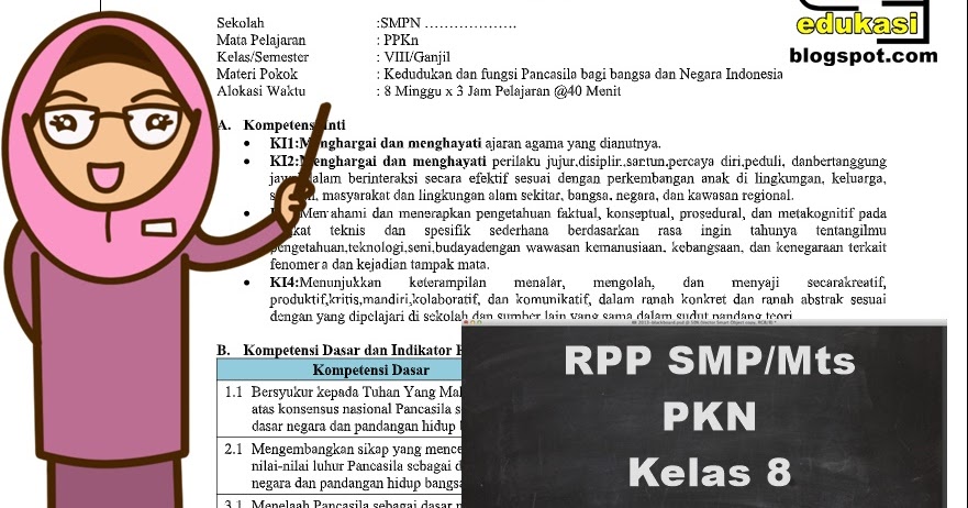 RPP PKN Kelas 8 Kurikulum 2013 Edisi Revisi 2018 Semester