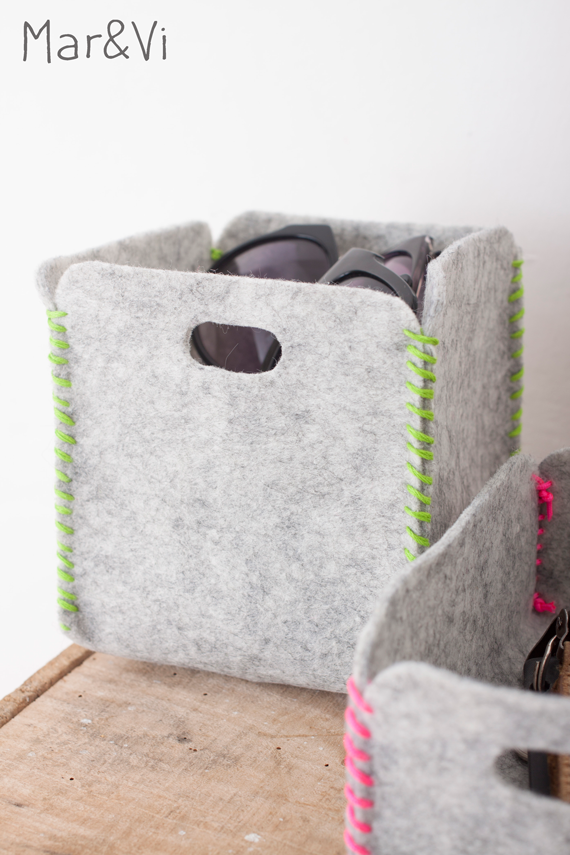 Cestas de fieltro diy