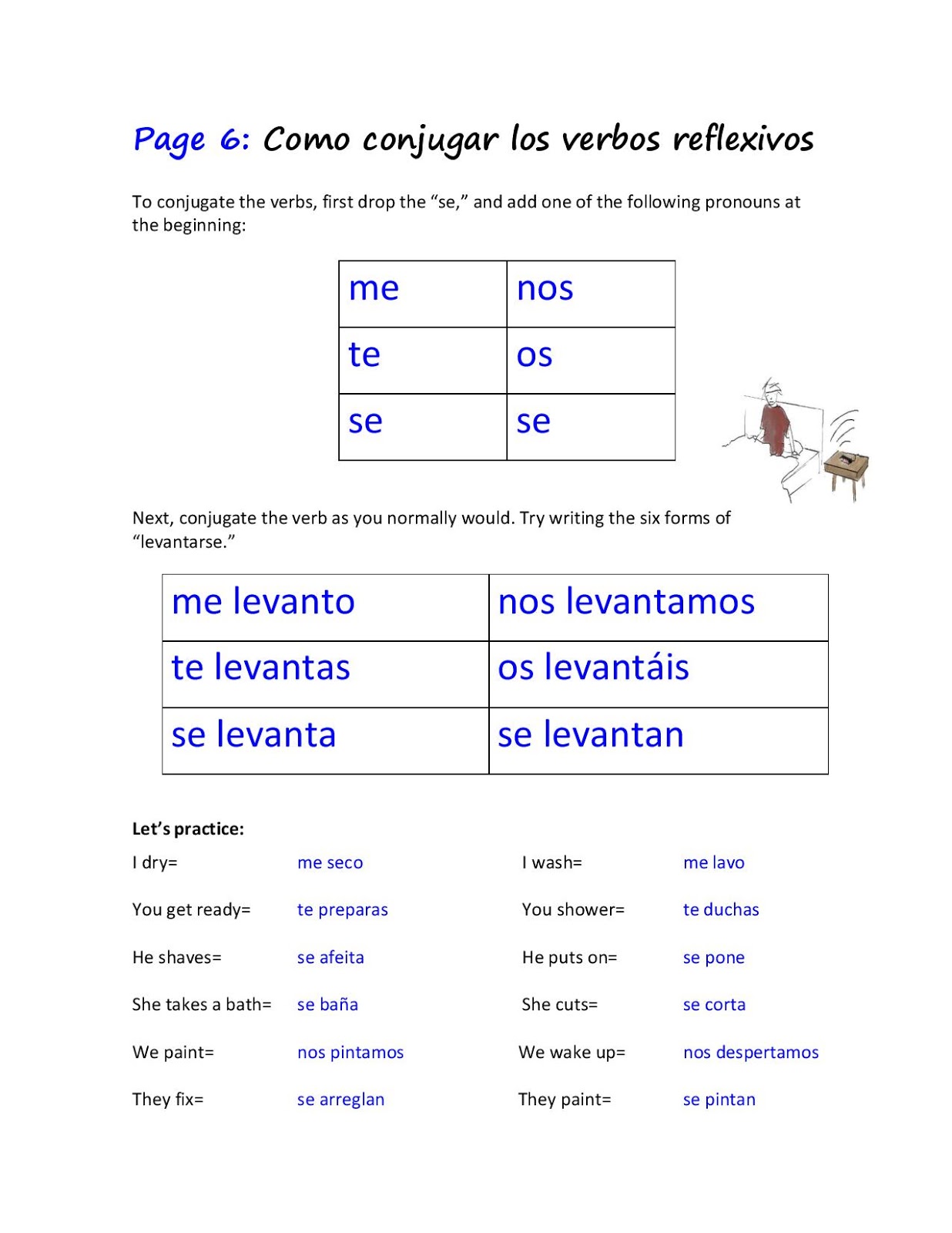 pwp-webdesign: Los Verbos Reflexivos Worksheet Answers