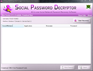 أحسن برنامج في إستخراج كلمات المرور المسجل على حاسوبك SocialPasswordDecryptor أحسن برنامج في إستخراج كلمات المرور المسجل على حاسوبك SocialPasswordDecryptor