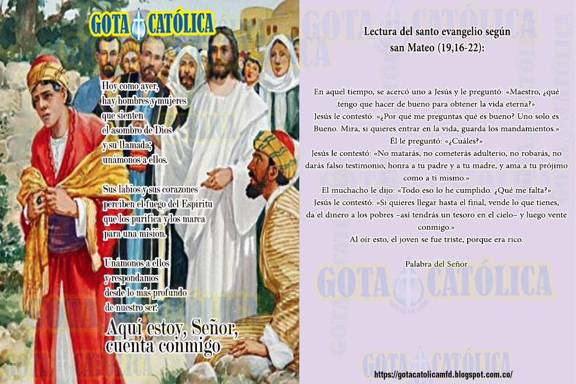 GOTA CatólicaGotas de Dios Lecturas del Lunes de la 20ª