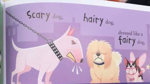 Depicting EBT as a scary mean dog in a childrens book