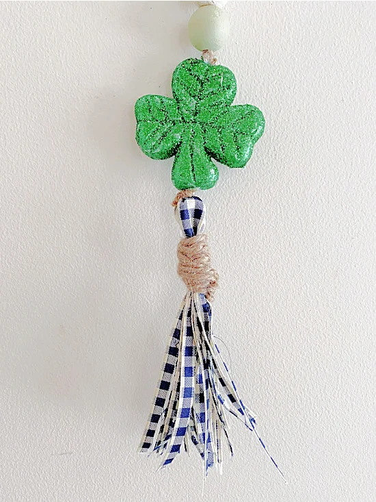 glittered shamrock and a tassel