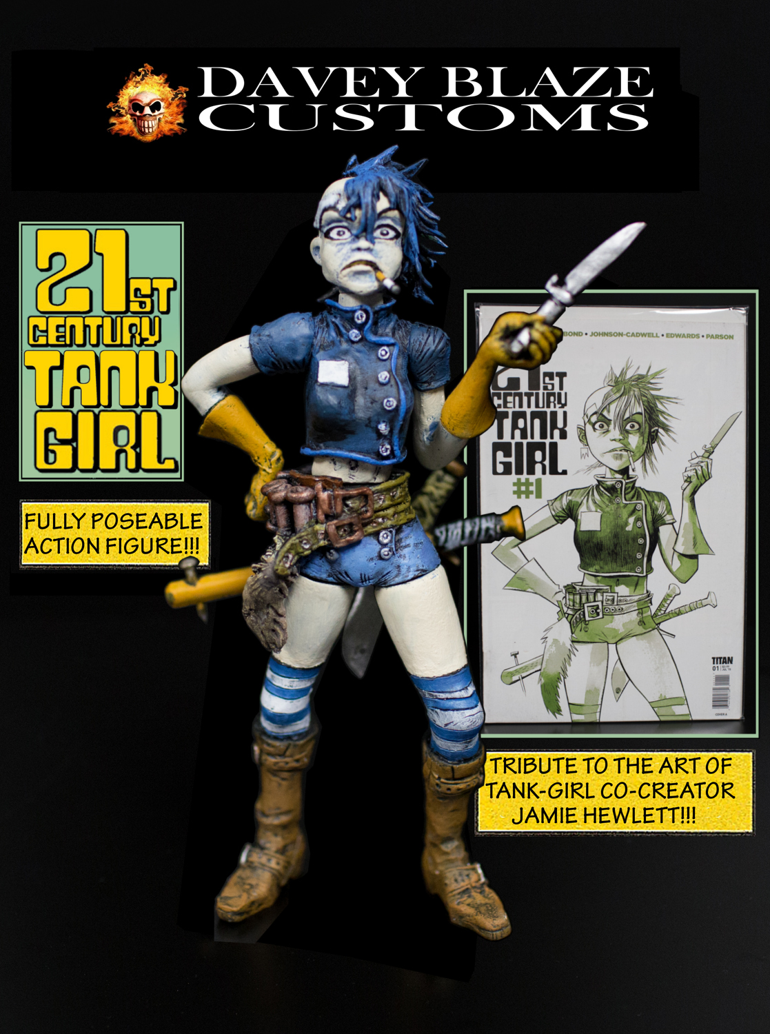 Davey Blaze Customs Blogspot 100 Original TANK GIRL ACTION FIGURES