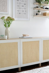 ikea hack cane besta diy sideboard hacks webbing furniture storage hunker