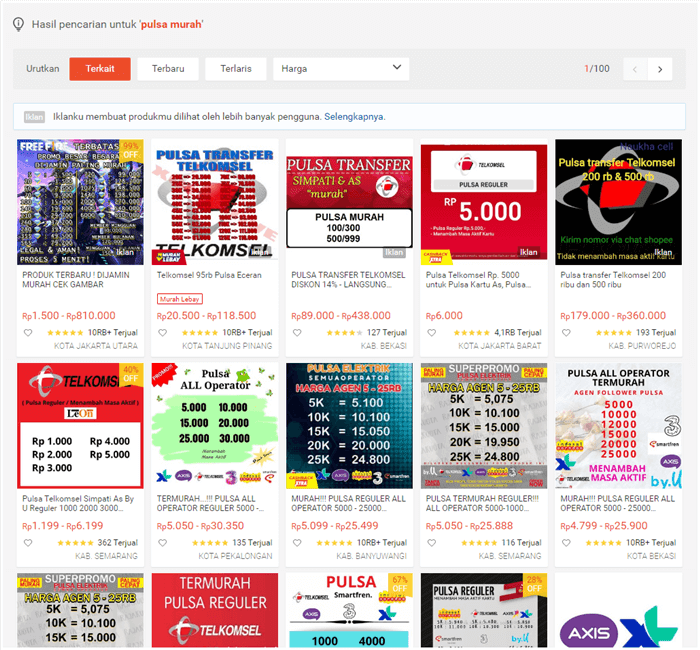 pulsa murah di shopee