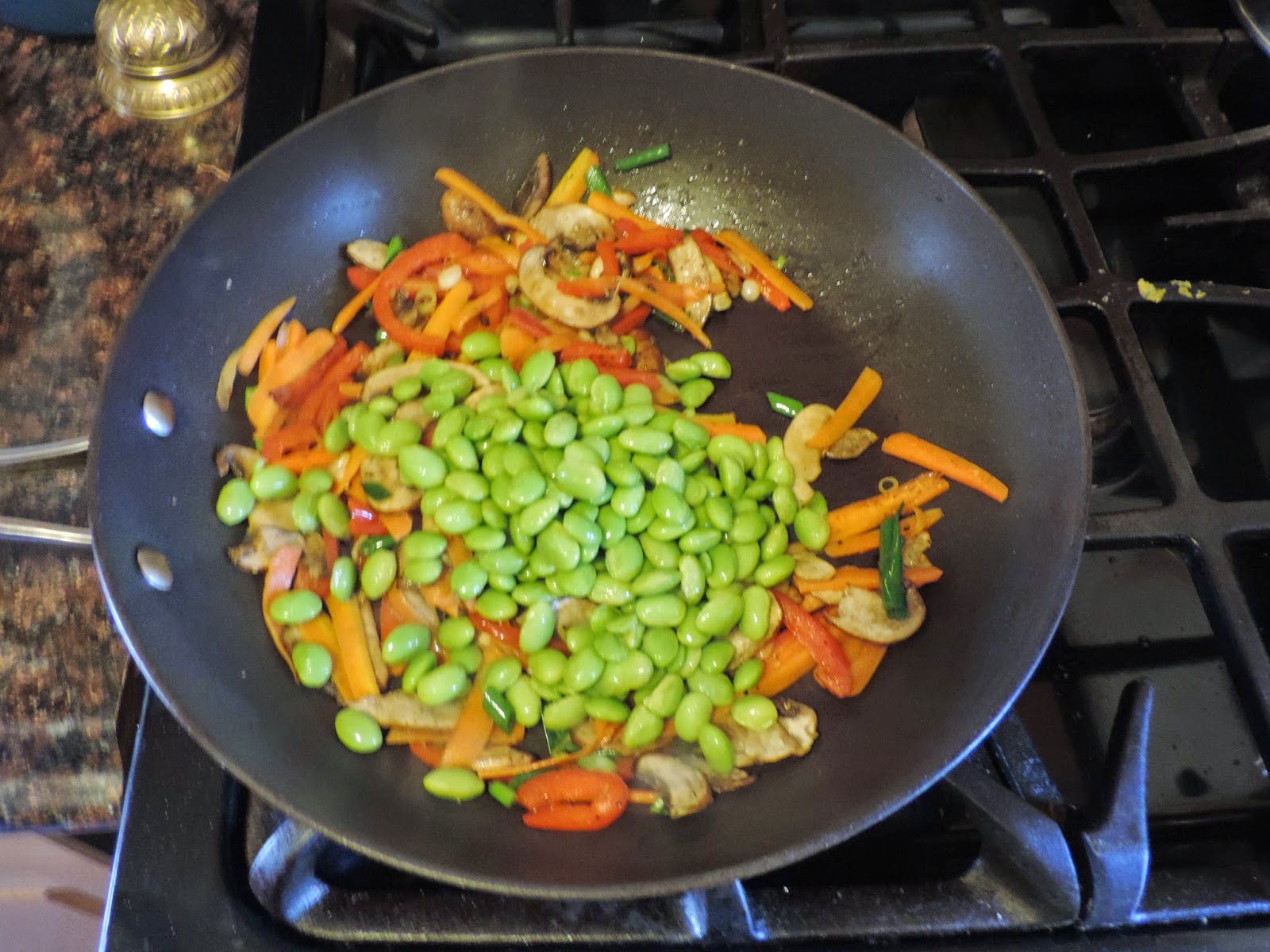 Edameme StirFry with Spicy Peanut Sauce The Kitchen Wife
