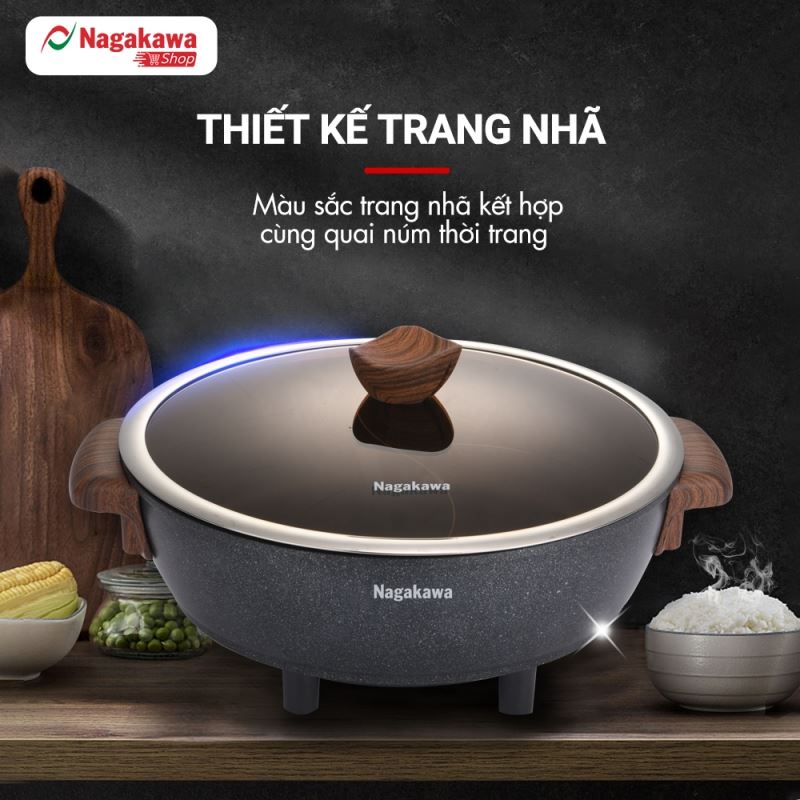 Lẩu điện 2 ngăn đa năng Nagakawa NAG1906 (6L) - Lòng nồi nguyên khối - Chống dịnh vân đá - Bảo hành 12 tháng 22 nag1906info2