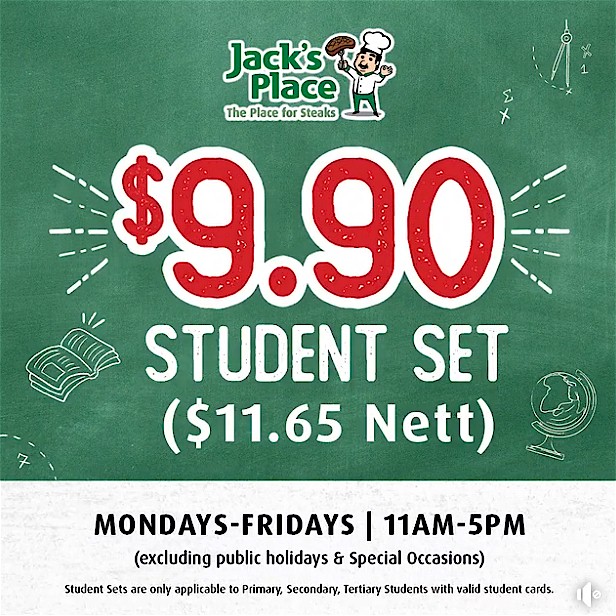 Jack's Place New Menu For Student Sets At 9.90++ All Singapore Deals