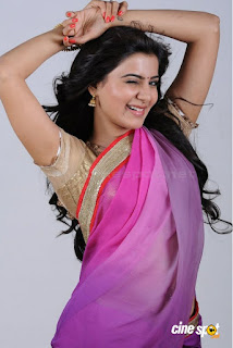 Samantha Spicy Look in Violet Saree in a Photoshoot HQ