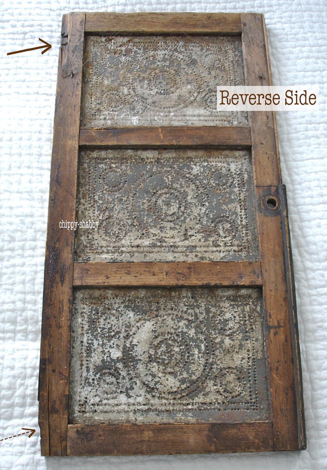 ChiPPy! SHaBBy! SHaBBy ViNtaGe *PUNCHEDTIN* Pie Safe Door!*!*!