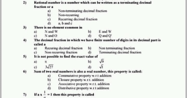 First Year Math Important Definitions - Zahid Notes