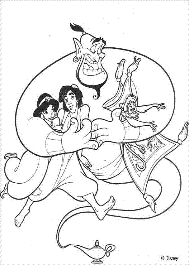 aladdin disney coloring page print Fantasy Coloring Pages