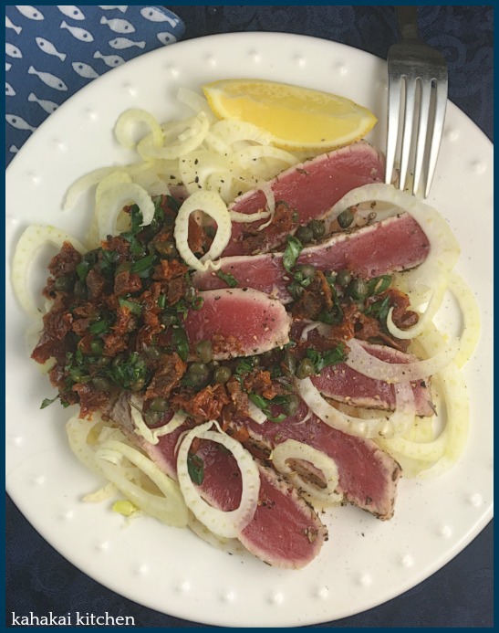 Kahakai Kitchen Eric Ripert's Seared Ahi Tuna with Sauce Vierge