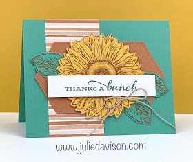Stampin' Up! Celebrate Sunflowers: Thanks a Bunch Card ~ 2020-2021 Annual Catalog ~ www.juliedavison.com #stampinup