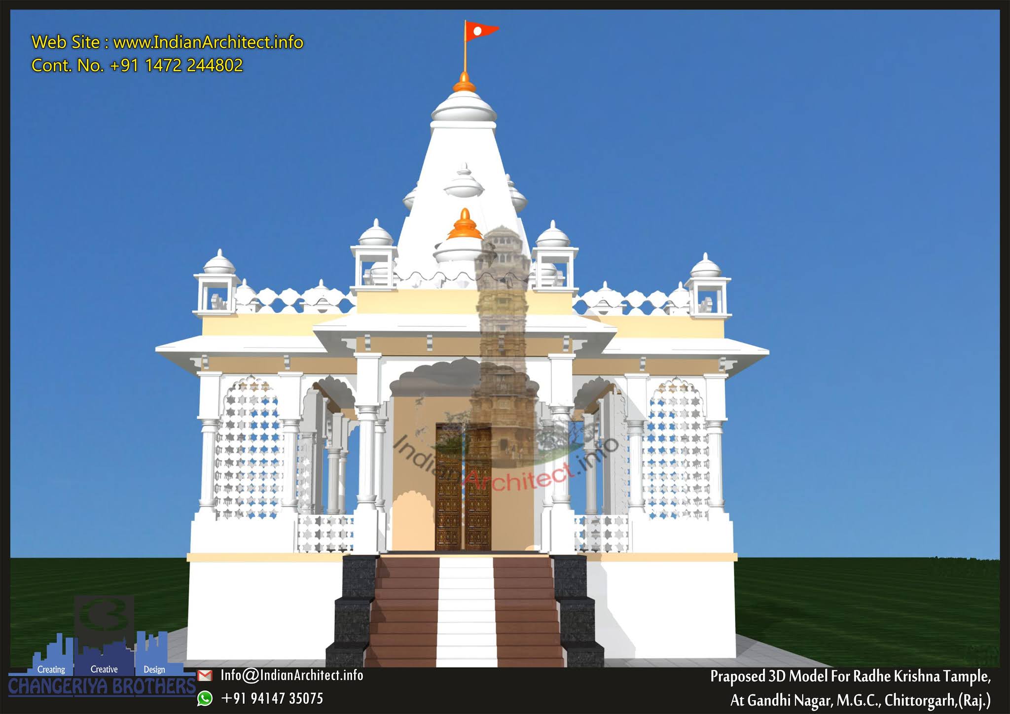 P521 Temple Project Radhe Krishna Temple M.G.C.,Gandhi Nagar