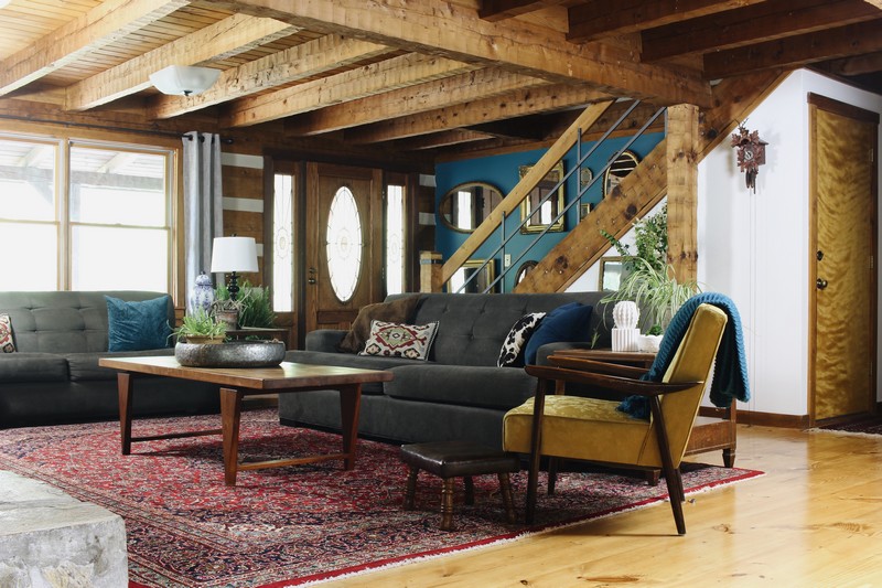 Bold & Eclectic Log Cabin Living Room, The Big Reveal