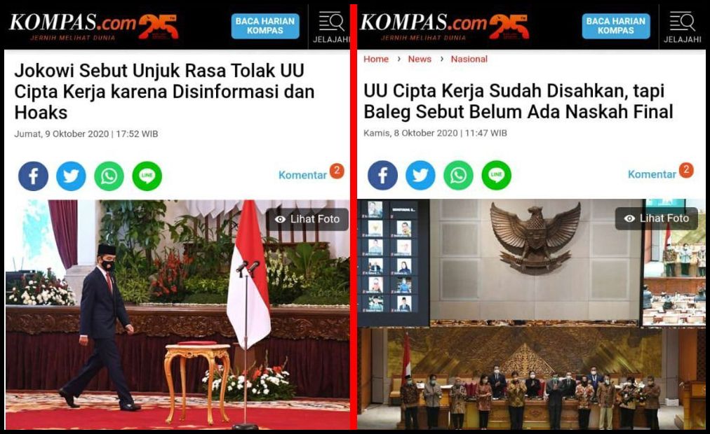 Membantah Tuduhan Hoax Jokowi Kontra Narasi Uu Cipta Kerja Portal Islam