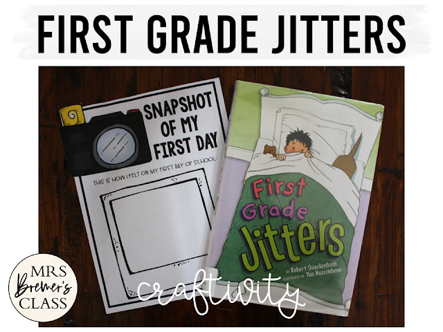 First Grade Jitters book study activities with Common Core aligned literacy companion activities, a class book, and craftivity for Kindergarten and First Grade