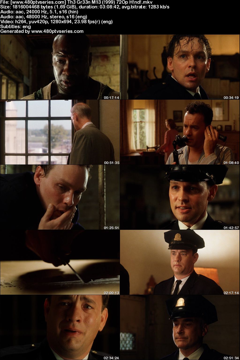 Watch Online Free The Green Mile (1999) Full Hindi Dual Audio Movie Download 480p 720p Bluray