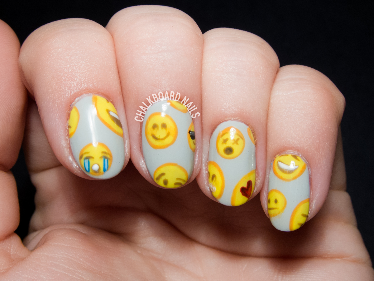 Emoji nail art by @chalkboardnails