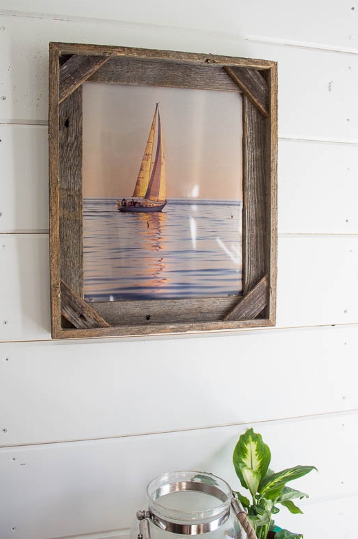 Sailboat Sailing into the Sunset Photo Print Wood Framed