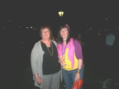 Bridget Eileen with mom in French Market after Krewe de Vieux 2011