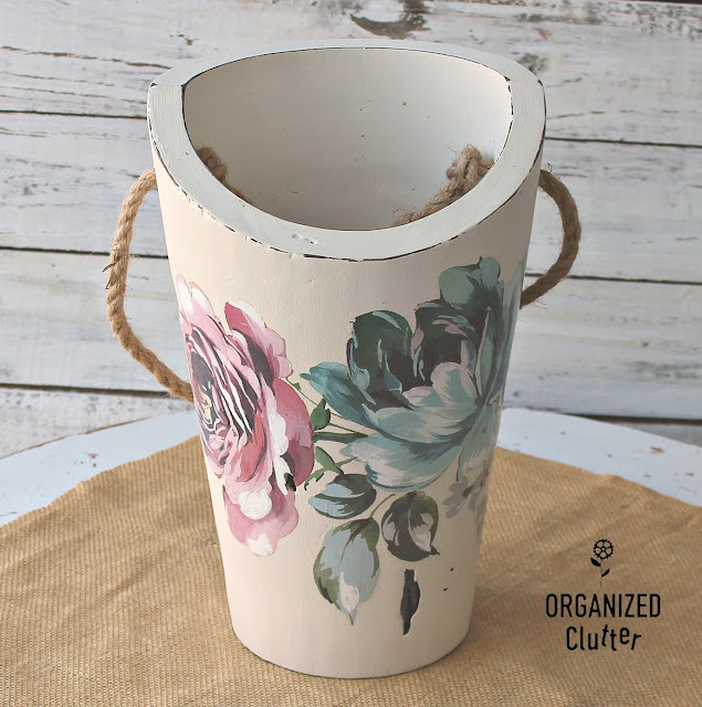 Redesigning A Thrifted Wood Vase With Prima Marketing Transfers #goodwill #thriftshopmakeover #redesignwithprima #dixiebellepaint #upcycle