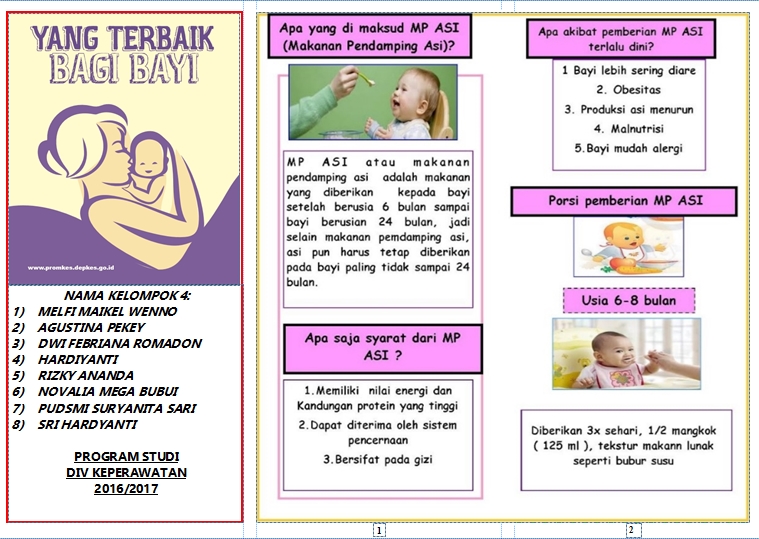 Keperawatan Leaflet Mpasi Makanan Pendamping Asi
