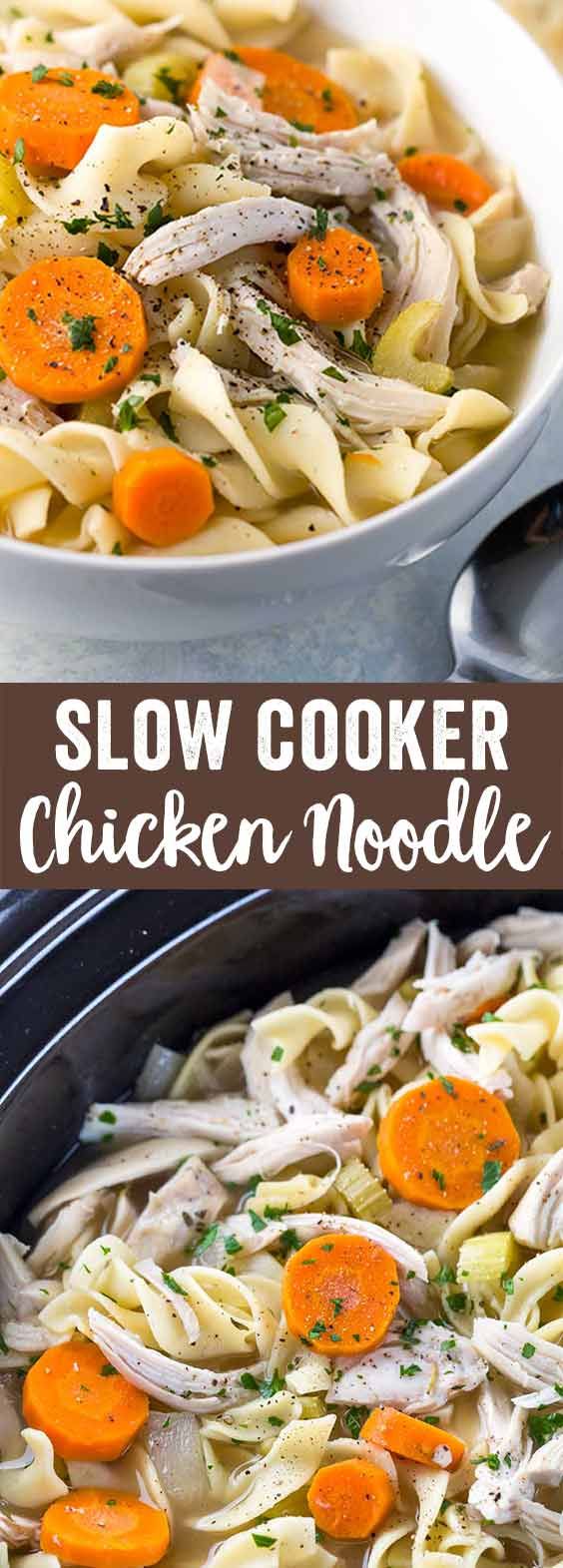 EASY SLOW COOKER CHICKEN NOODLE SOUP