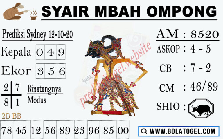 Bocoran Syair Sgp Togel Hari Ini Senin 12 10 2020
