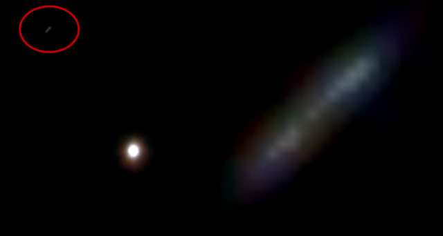 UFO News ~ Weird glowing UFO fixed above the moon plus MORE Sky-watcher-ufo-moon